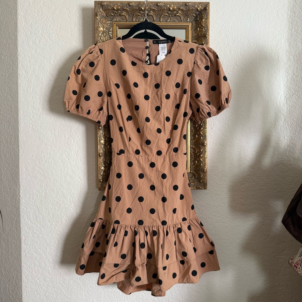 Tan Polka Dot Dress